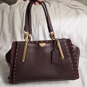 Coach Dreamer 30 Border Rivets Mixed Leather Dreamer Satchel